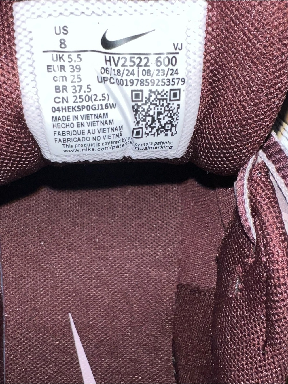 NEW NIKE P-6000 Burgundy Crush Pink Foam WMNS HV2522 600 - Picture 12 of 12